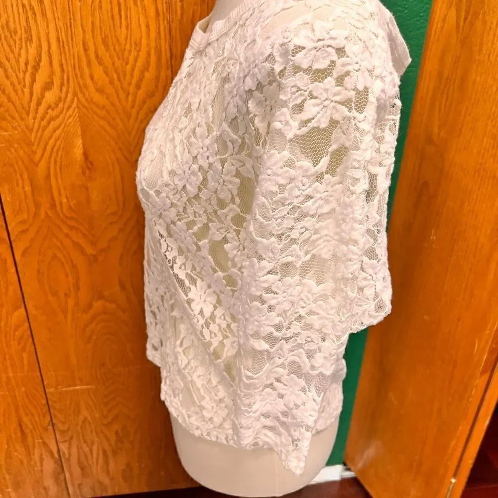 Forever 21 Medium white Lace Top #BK6 - Picture 4 of 6